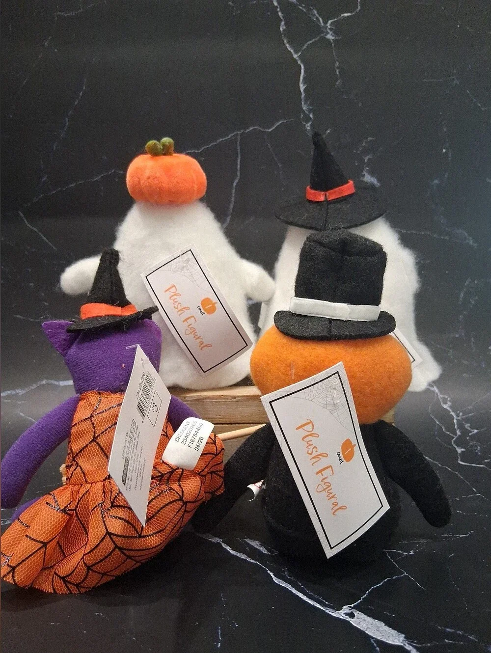 Target Bullseye 2026 Halloween Plush Figural Set of 4 Cat, Pumpkin, 2 Ghosts NWT